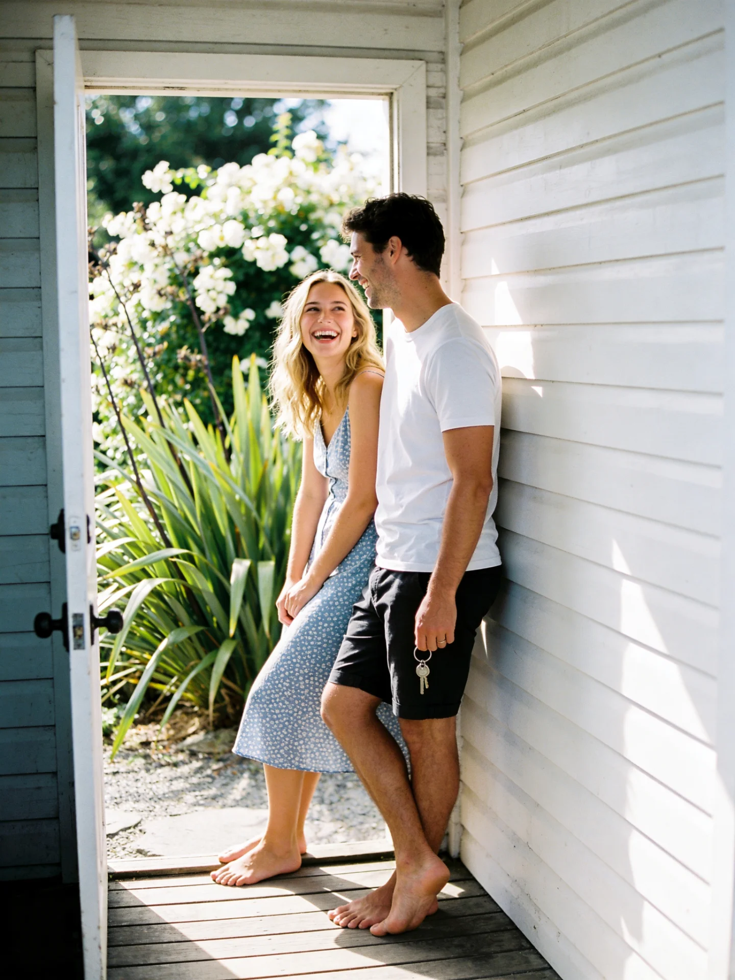 young couple laughing