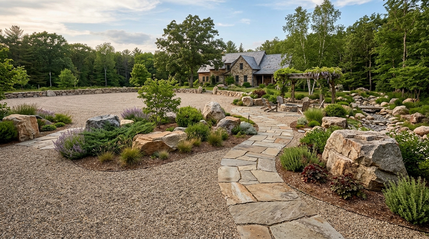 Gravel system with drainage