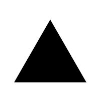 Solid black equilateral triangle on a white background.
