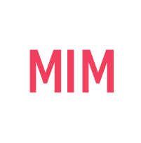 Red uppercase letters M I M on a white background.