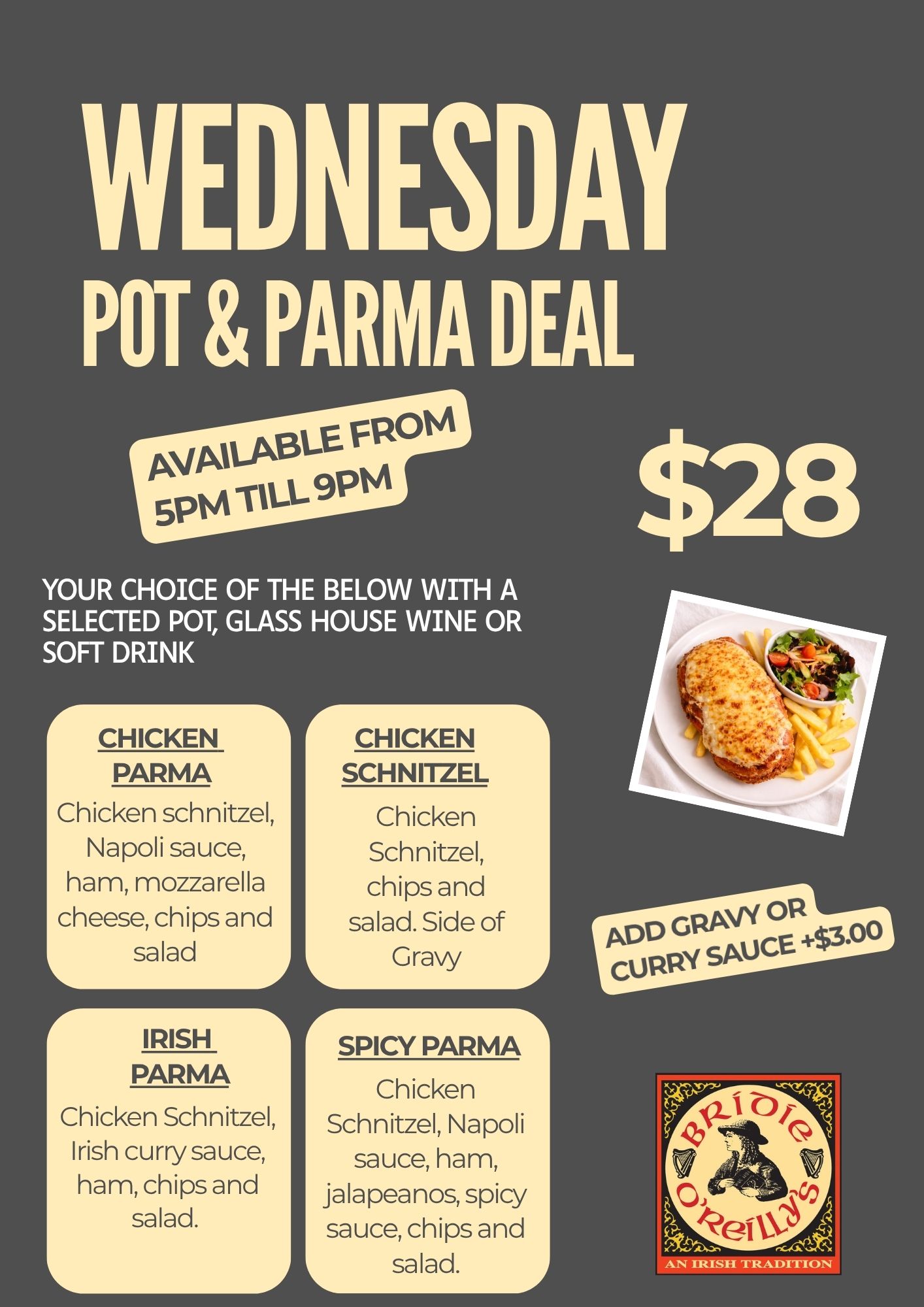 Wednesday Pot & Parma Deal