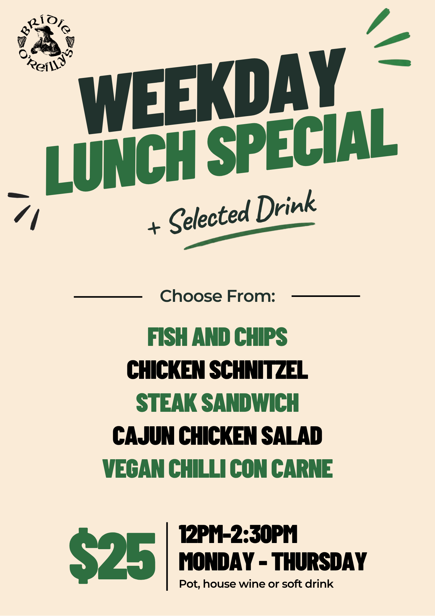 Weekdays Lunch Special
