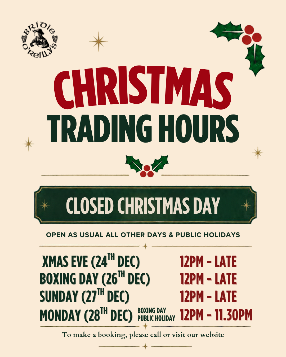Christmas hours