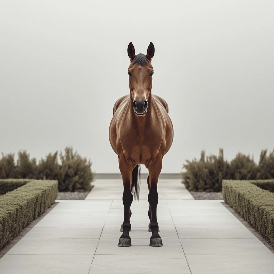 Winston Gay, the chestnut stallion and face of Winston Gray, a portrait of power, elegance, and heritage.