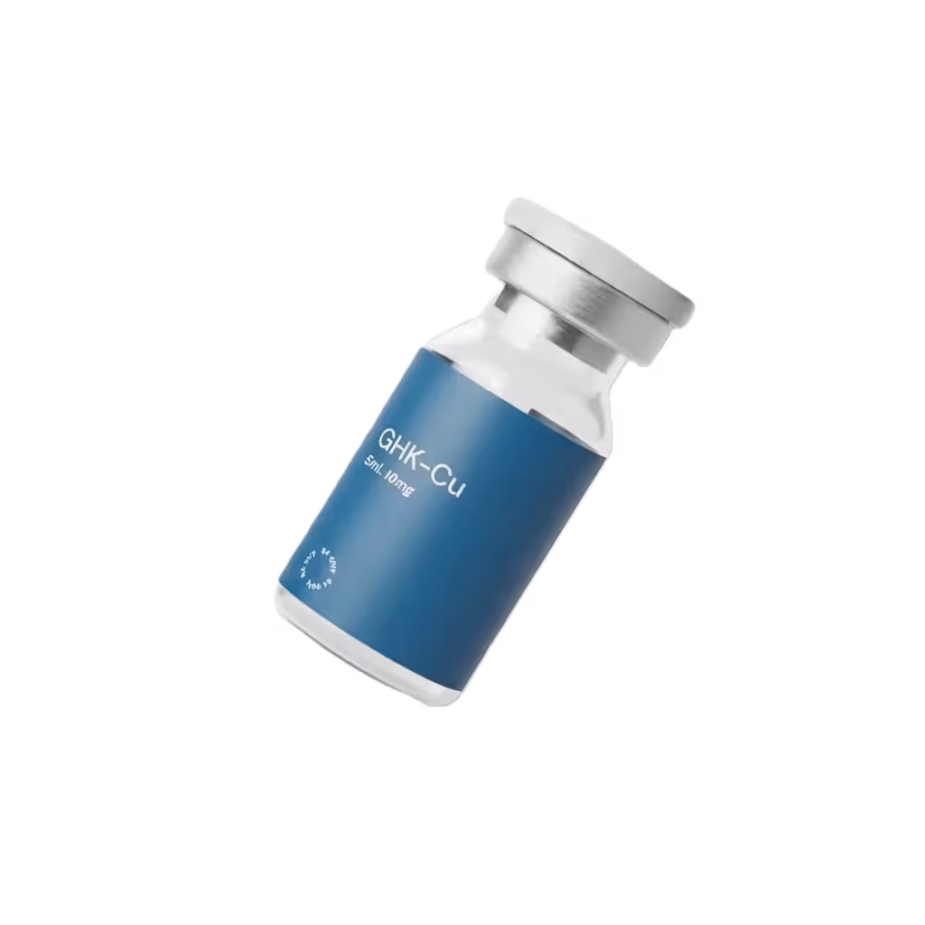 GHK-Cu injectable vial, 5ml 10mg, from a licensed US compounding pharmacy