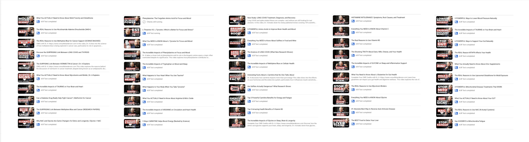 Screenshot showing 1,000+ videos posted for doctors