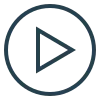 Play button icon inside a circular outline.