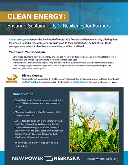 Fact Sheet: Clean Energy in Nebraska