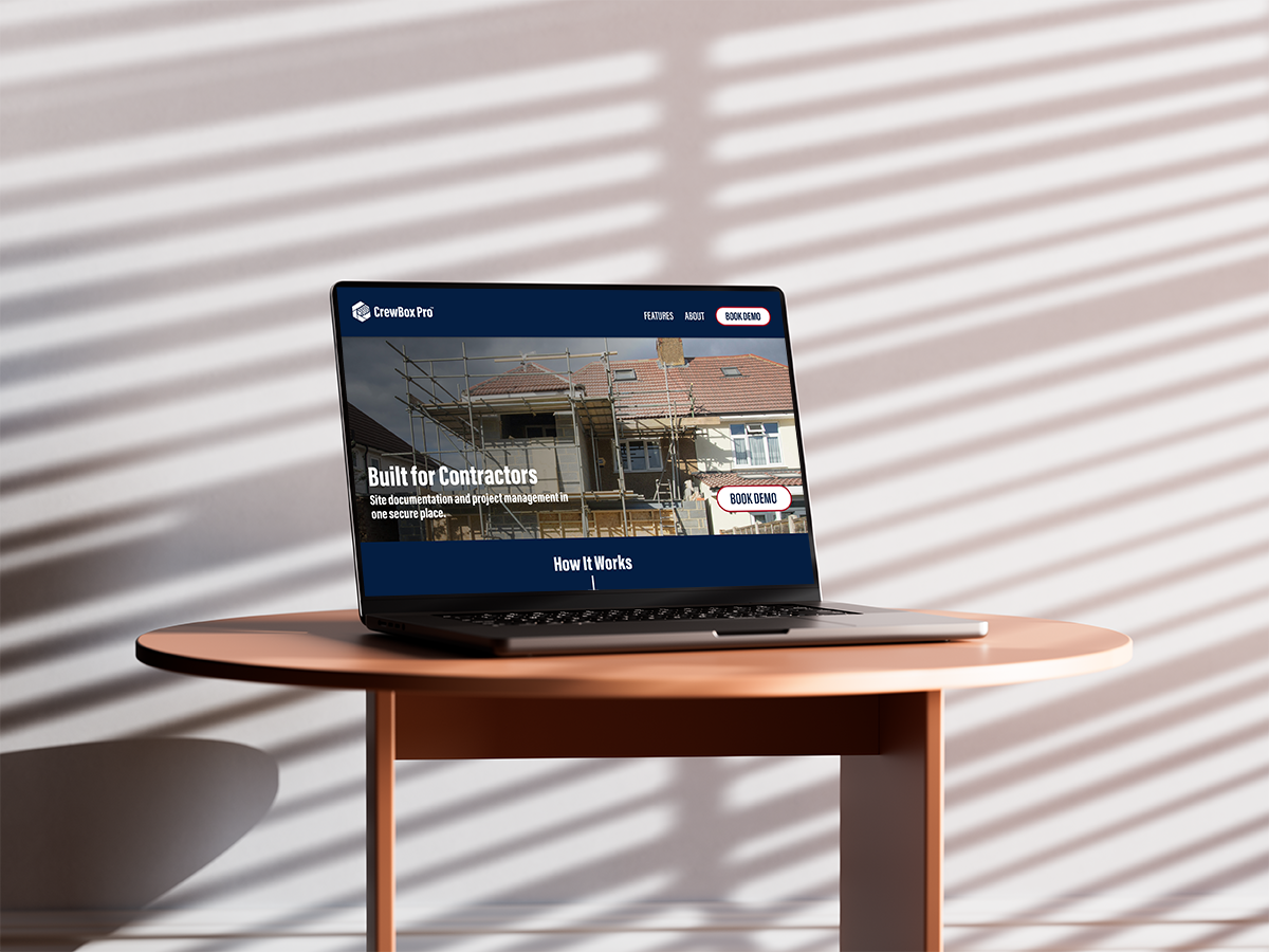 Website design for CrewBox, contractor job site management app — Delalonde Studio
