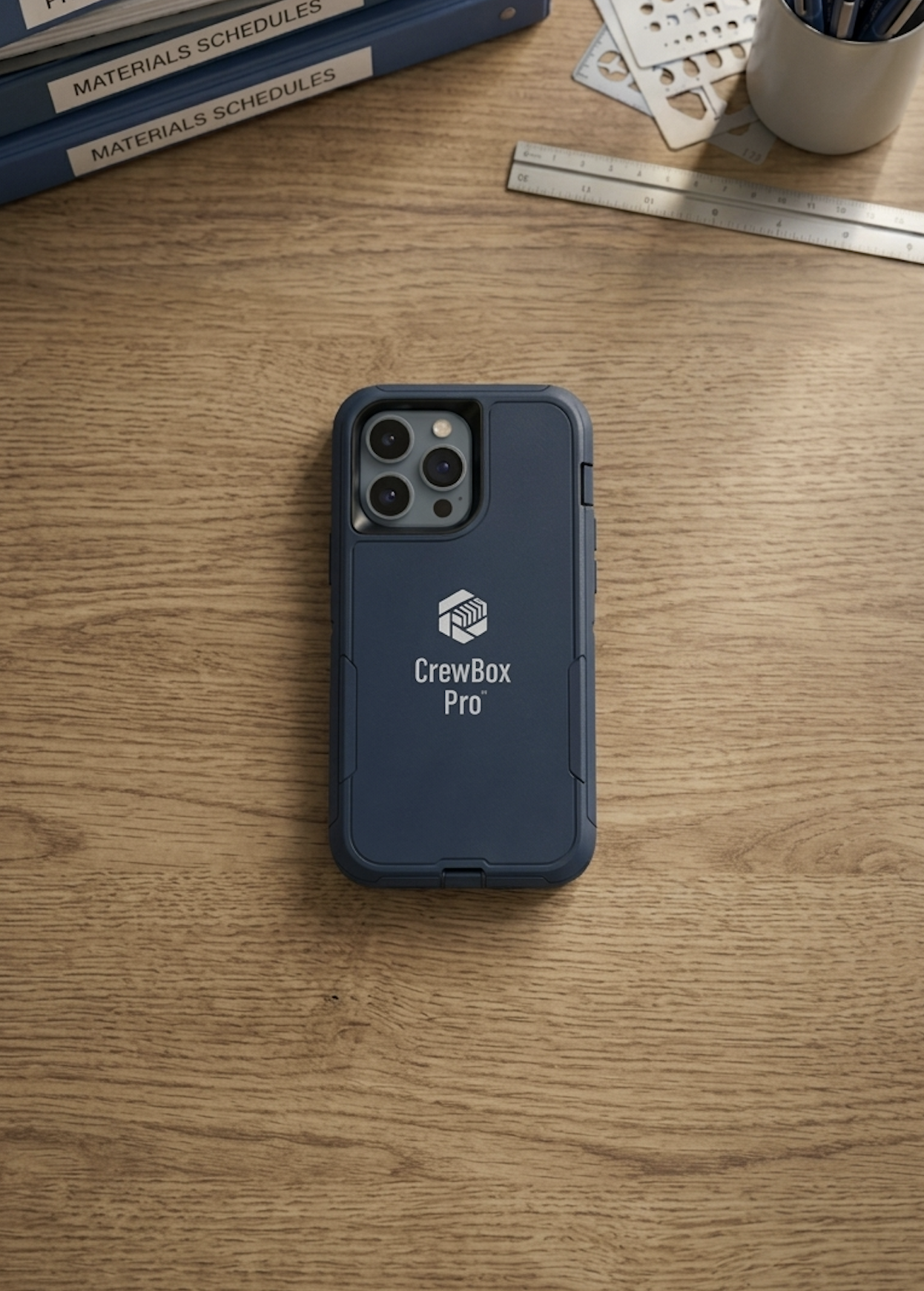 Branded merchandise design for CrewBox, contractor management app brand identity