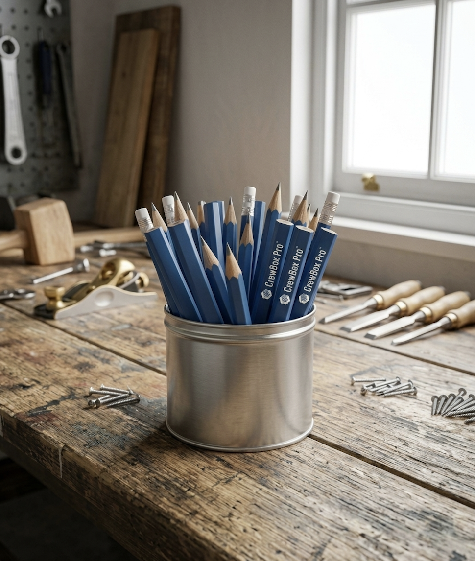 Branded merchandise design for CrewBox, contractor management app brand identity