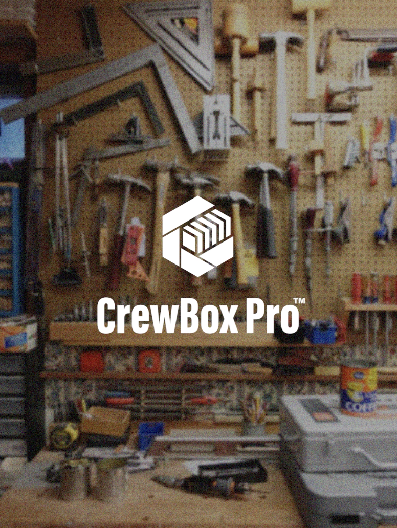 Logo suite for CrewBox, contractor job site management app brand identity