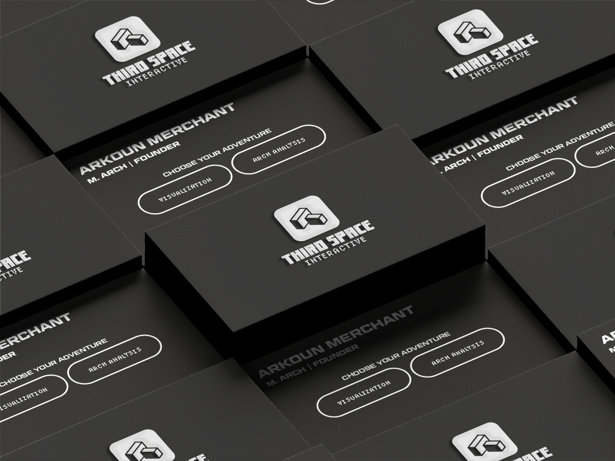 Print collateral design for architectural visualization brand identity