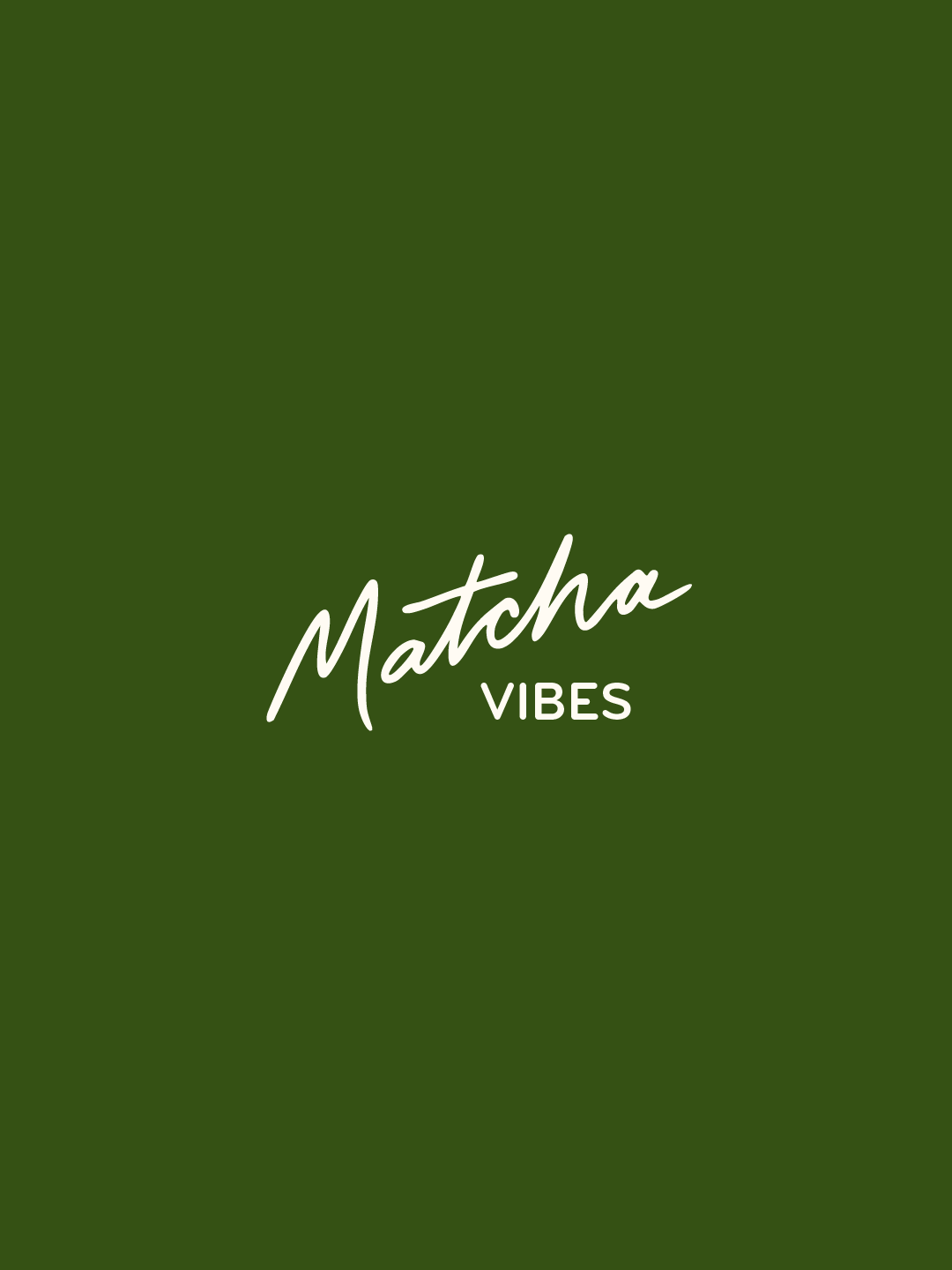 Logo design for matcha cafe brand identity, custom script typography