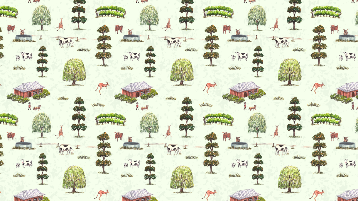 Custom brand pattern design for Australian vineyard identity
