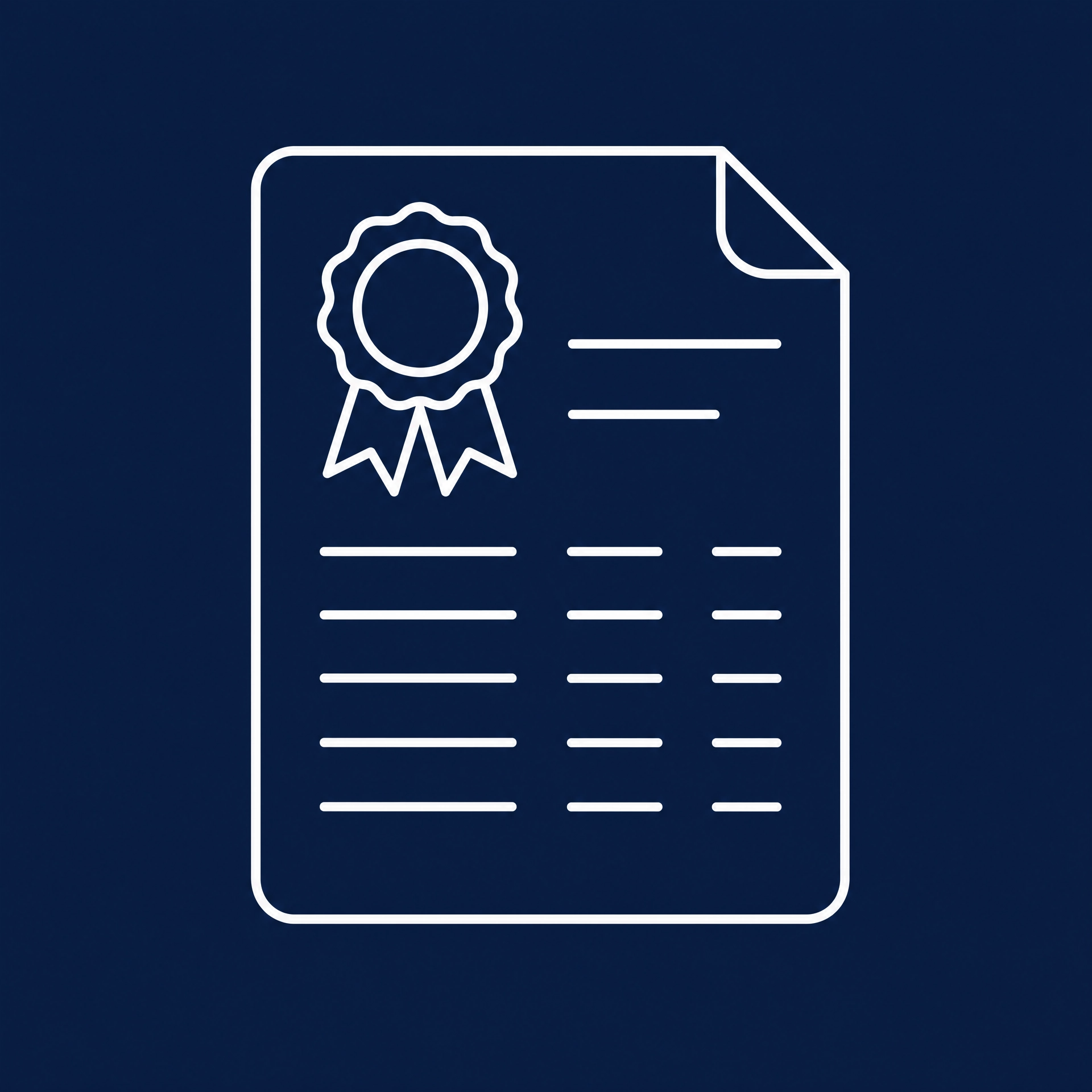 Certificate of Analysis and data package