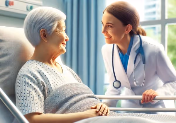 লিভার ট্রান্সপ্ল্যান্টের পরে বয়স্ক রোগীর প্রতি ডাক্তারের বন্ধুত্বপূর্ণ