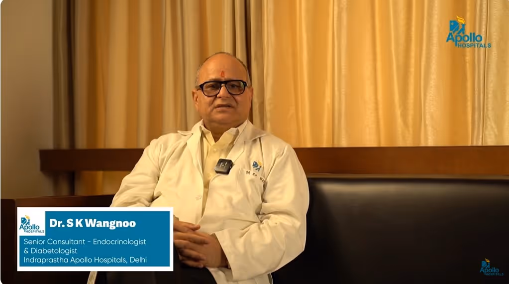 Dr SK Wangnoo, senior Consultant at Apollo Hospital, New Delhi, answers questions in a clinical interview setting.​