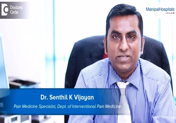 Dr Vijayan explains pain types and holistic pain management at Manipal Hospital, Bangalore