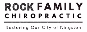 Logo of Rock Family Chiropractic with the tagline Restoring Our City of Kingston.