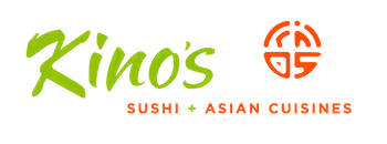 Kino's Sushi and Asian Cuisines logo with green and orange text elements.