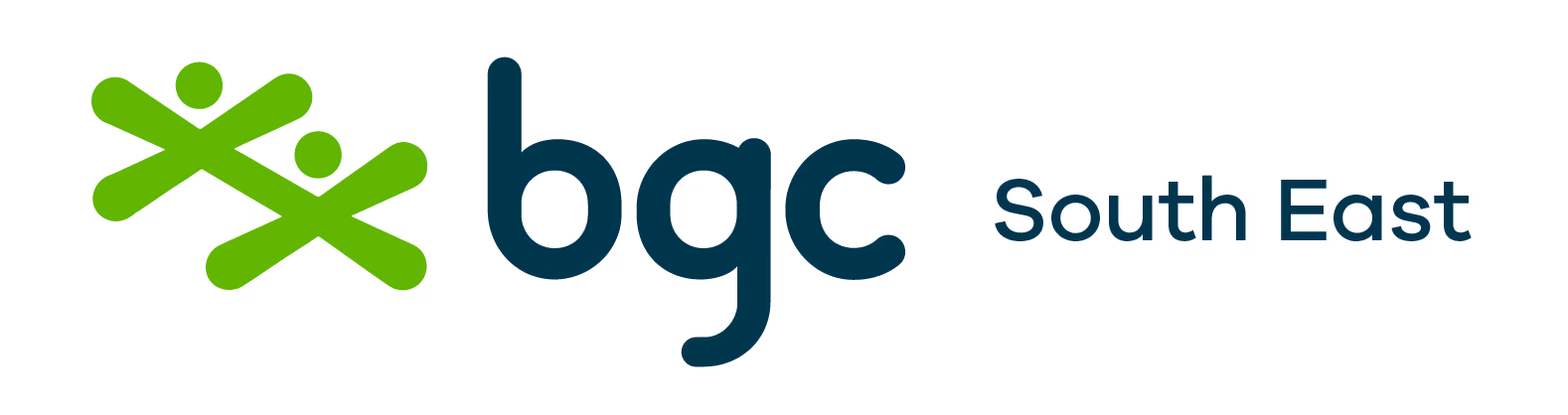 BGC South East logo with two green abstract human figures and dark blue text.