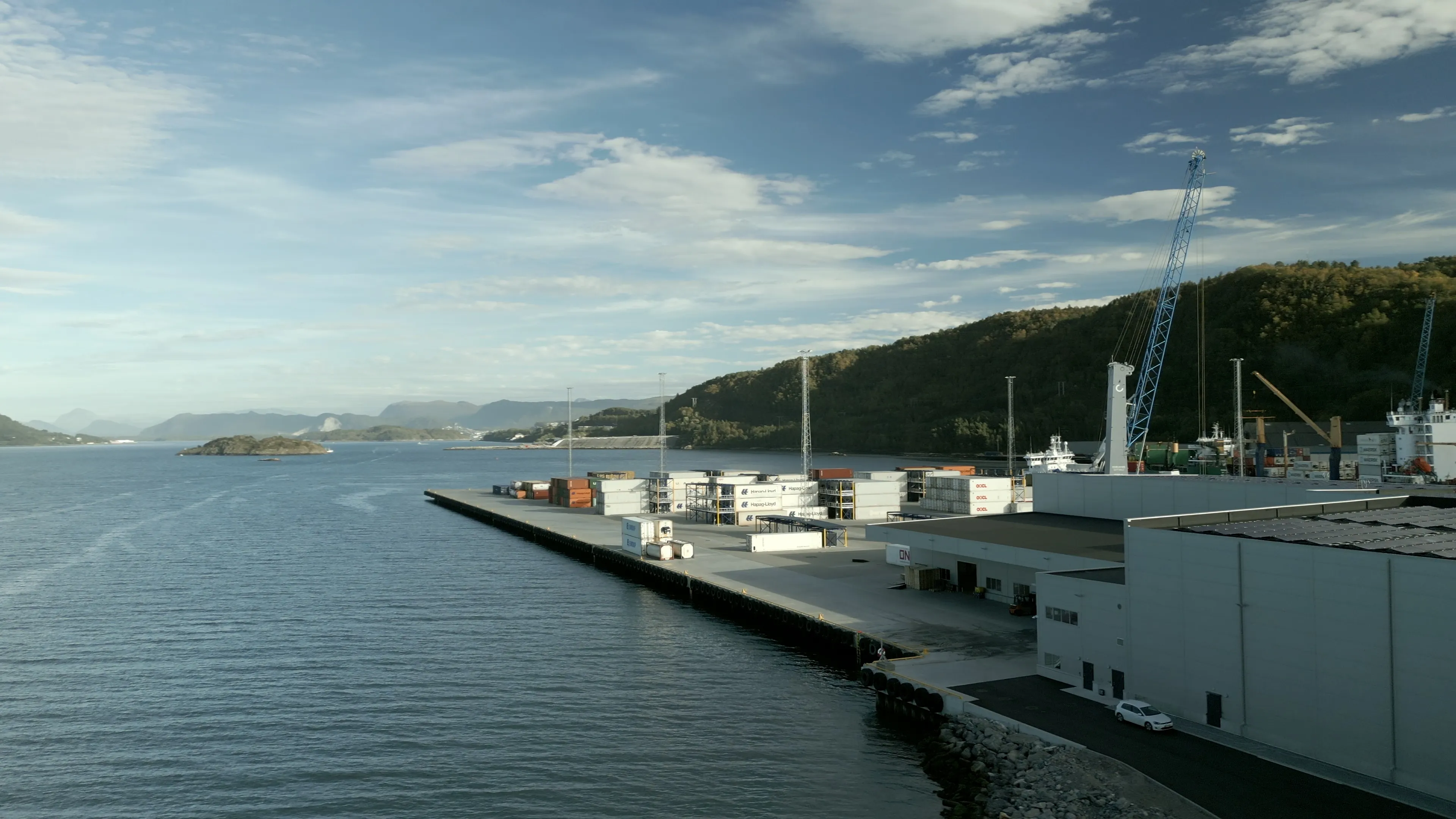 Flatholmen terminal quay with the fjord in the background