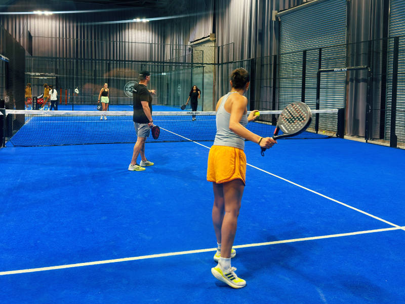 Some of the ctrl.alt connect community playing padel together at indoor courts