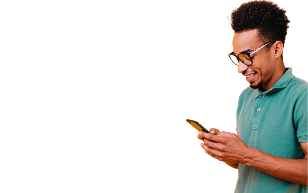 a man looking at a phone