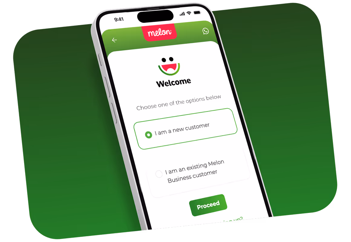 melon mobile sign up screen