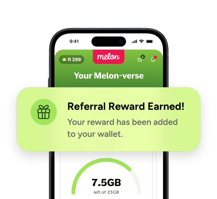 melon mobile refer a friend notification