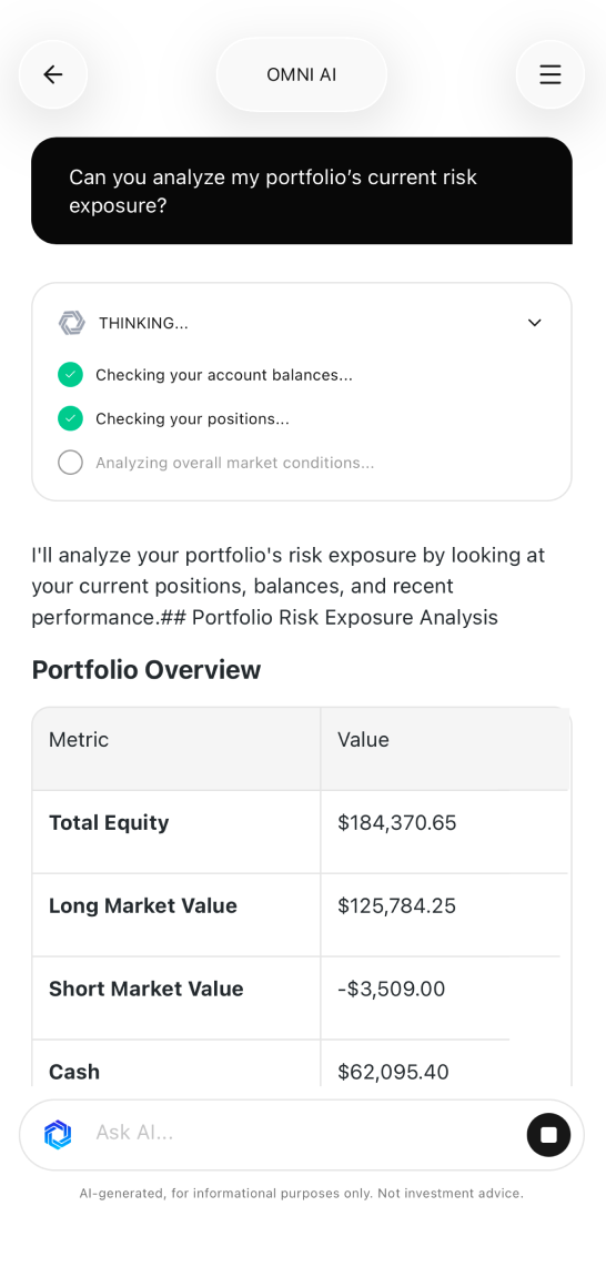 Clear Street trading interface showing a position, chart and order ticket