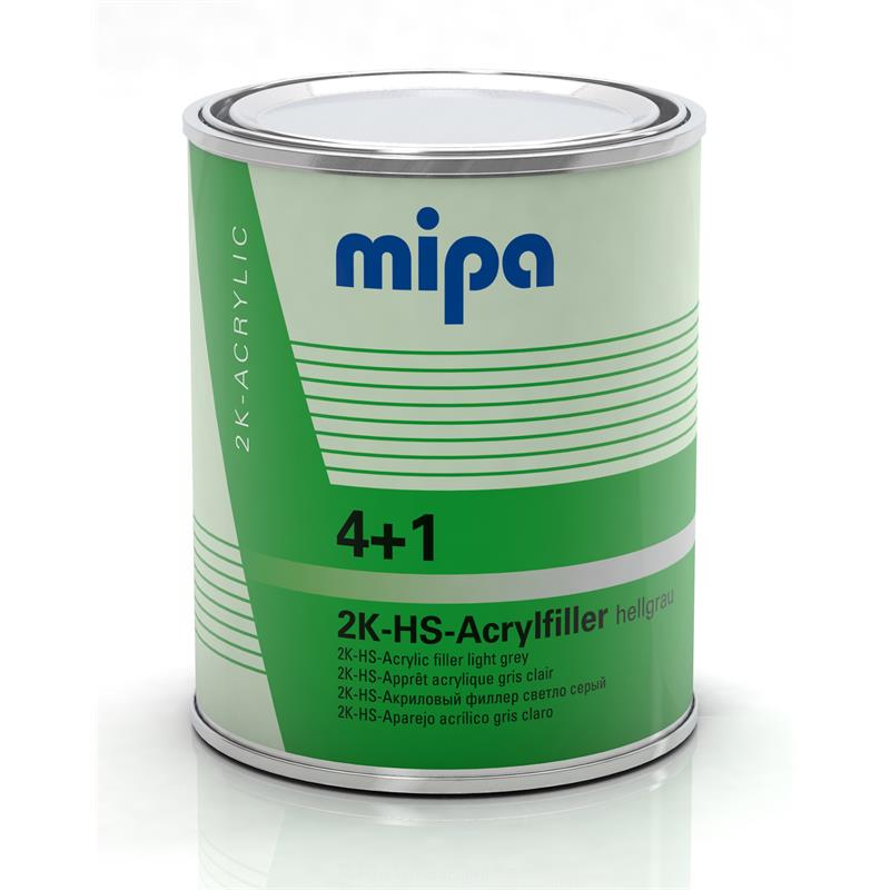 MIPA 4+1 2k ACRYLFILLER-PRIMER HS licht grijs ca. ral 7035  - 1L