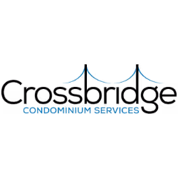 Logo with three stylized blue roof shapes and text 'Condominium Services' underneath.