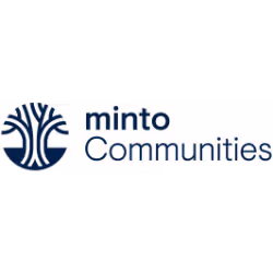 Minto Communities logo with stylized tree design and text.