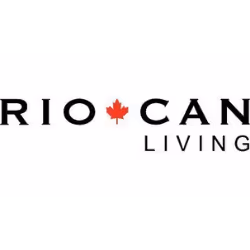 Logo of RioCan Living with a red maple leaf symbol between 'Rio' and 'Can'.