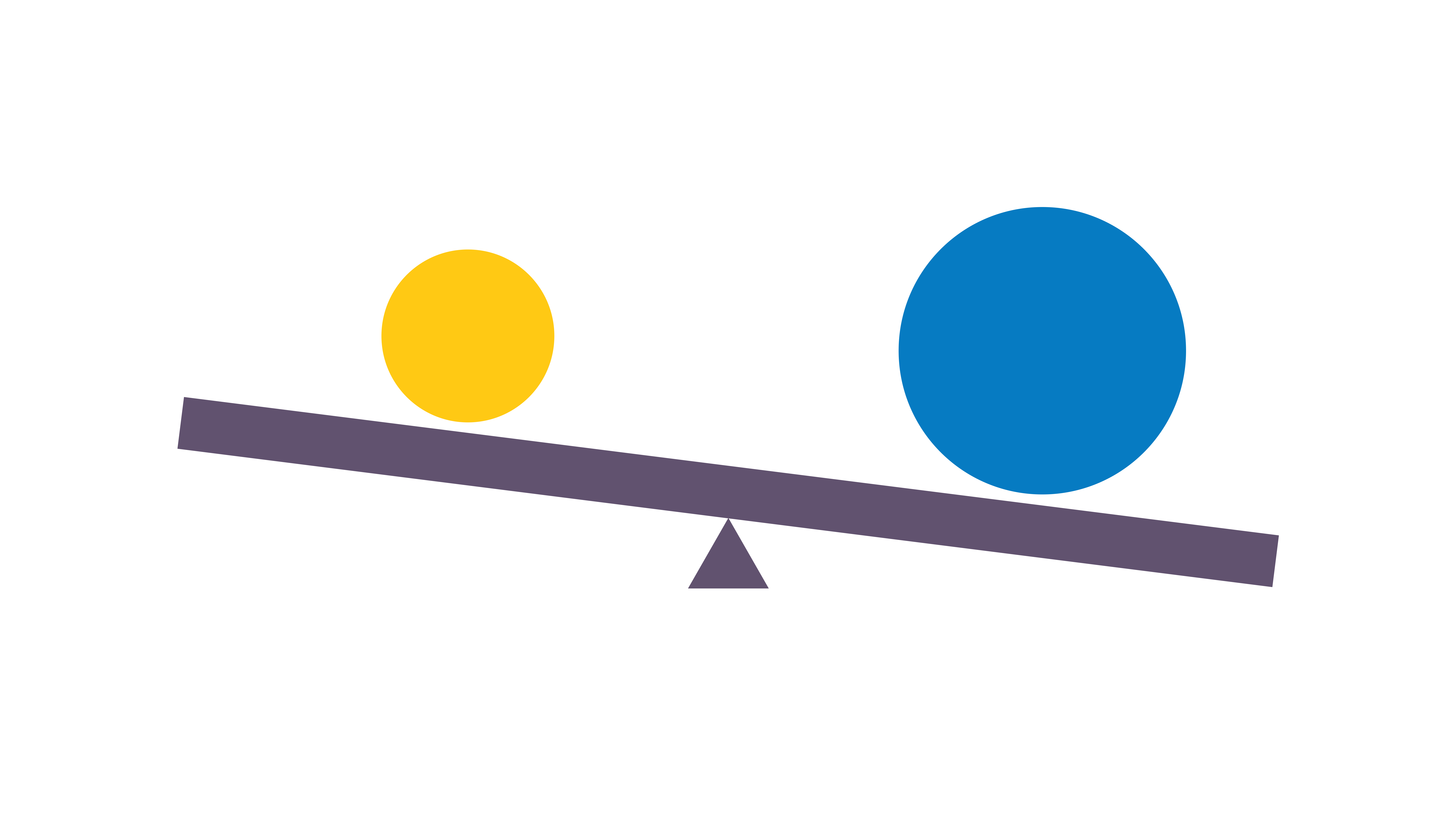 Tilted balance showing clinical value outweighing user experience, highlighting the tension and trade-offs between usability and clinical impact.