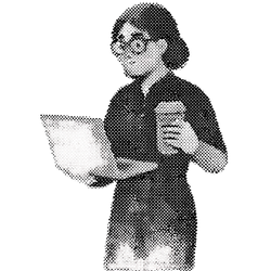 Person wearing a hooded jacket and gloves holding a laptop, appearing in a dark setting.