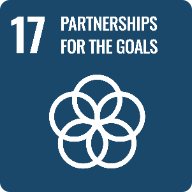 United Nations Sustainable Development Goal 17 logo with text Partnerships for the Goals and an interlinked circle design.