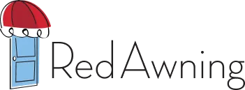 RedAwning text logo with a stylized door and red awning above it.