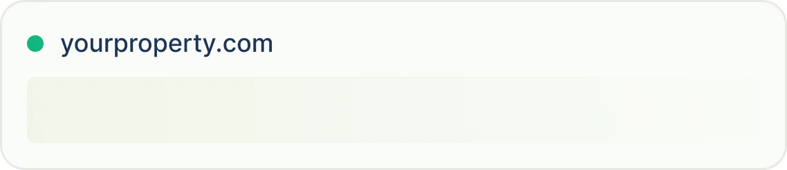 Browser address bar displaying the URL yourproperty.com with a green connection indicator.