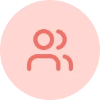 Red globe icon with latitude and longitude lines on a pink circular background.