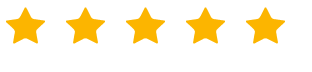 Five gold stars in a horizontal row representing a five-star rating.