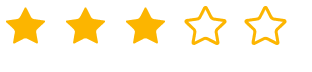 Five-star rating with three stars filled in orange and two stars outlined.