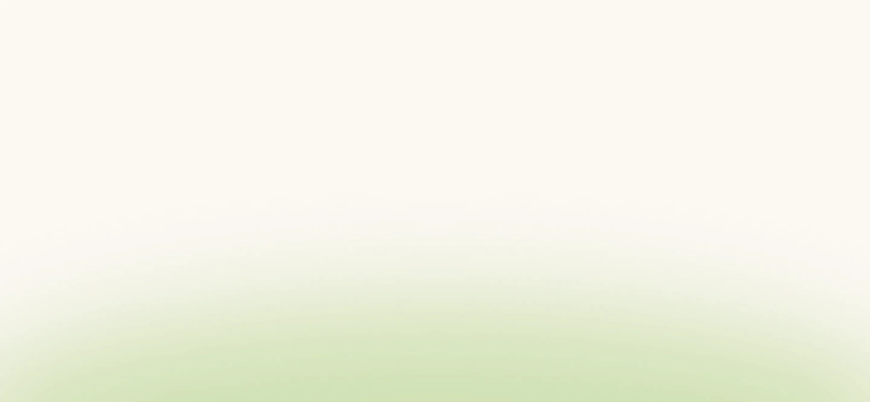 Gradient background fading from light green at the bottom to cream at the top.