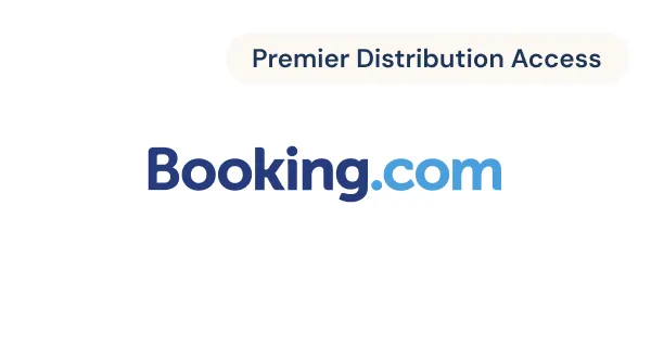 Booking.com logo with Premier Distribution Access label above.
