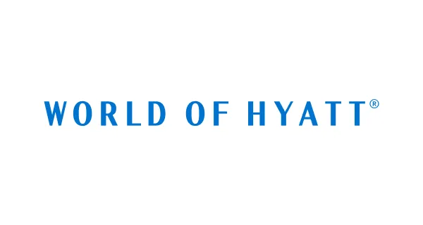 World of Hyatt brand name in blue text on a white background.
