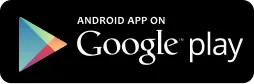 Google Play badge with the text 'ANDROID APP ON Google play' and the Google Play triangular logo.