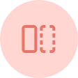 Icon of two rectangles side by side, the right one made of dashed lines, symbolizing comparison.