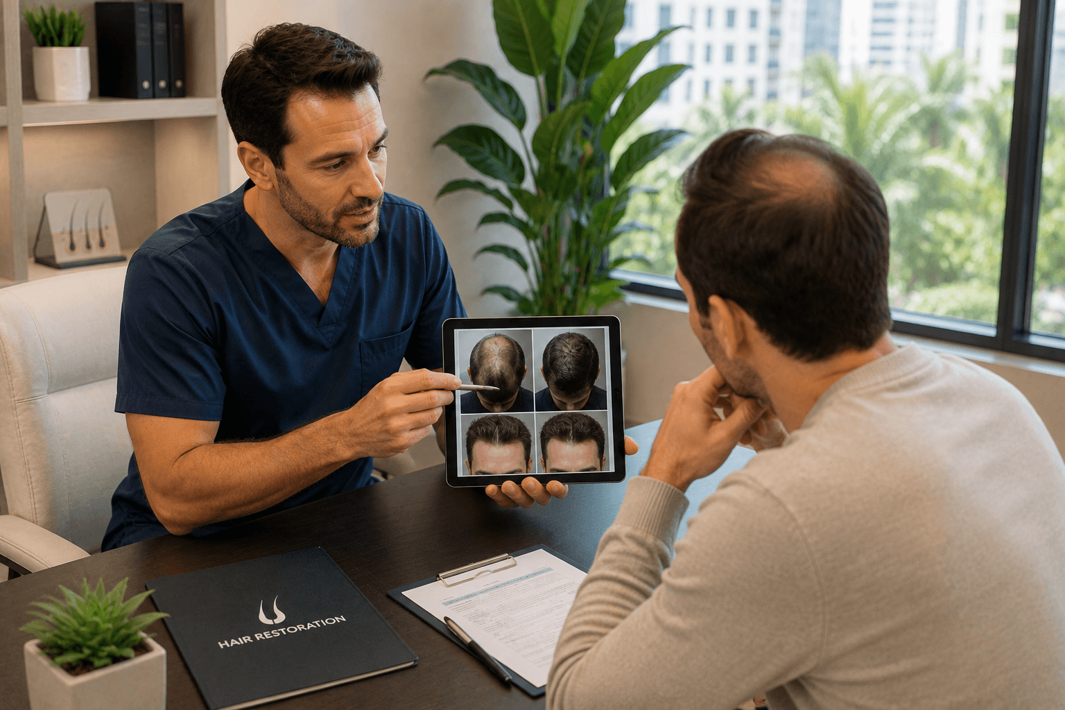 Hair transplant consultation for hairline restoration in San Diego, California